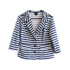 Chic French Terry Heather Blue Cream Blazer